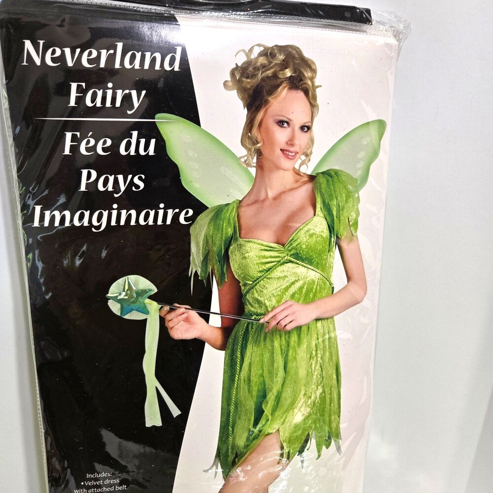 Fun World Neverland Fairy Tinkerbell‎ Halloween Costume Sexy Adult M/L 10-14 NEW